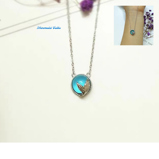 Crystal Mermaid Tail Pendant Necklace (SC27)