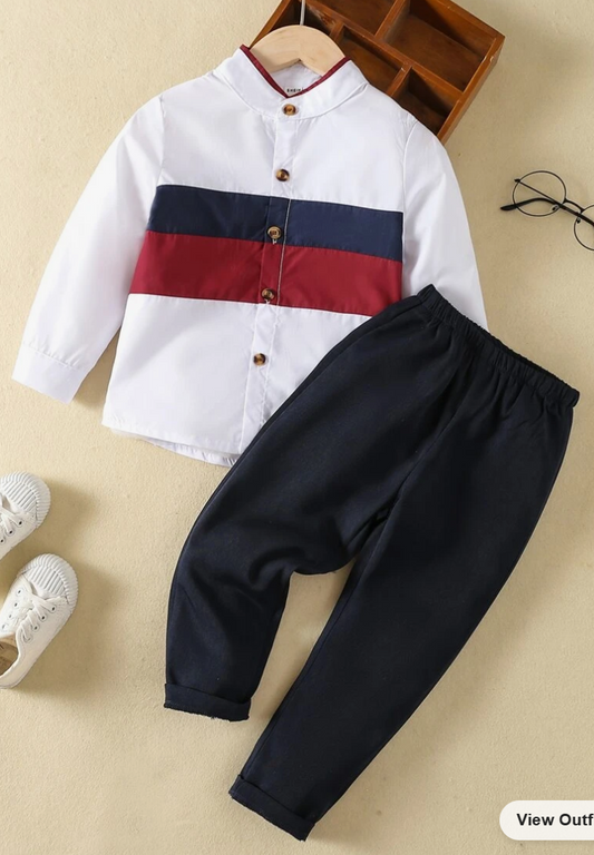 Young Boy Colorblock Shirt & Pants (SC81)